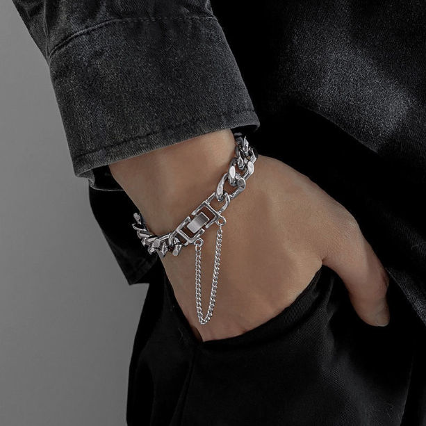 Simple Stainless Steel Cuban Link Chain Bracelet for Women/Men Unisex Bangle Fashion Hiphop Wristband Jewelry Gift
